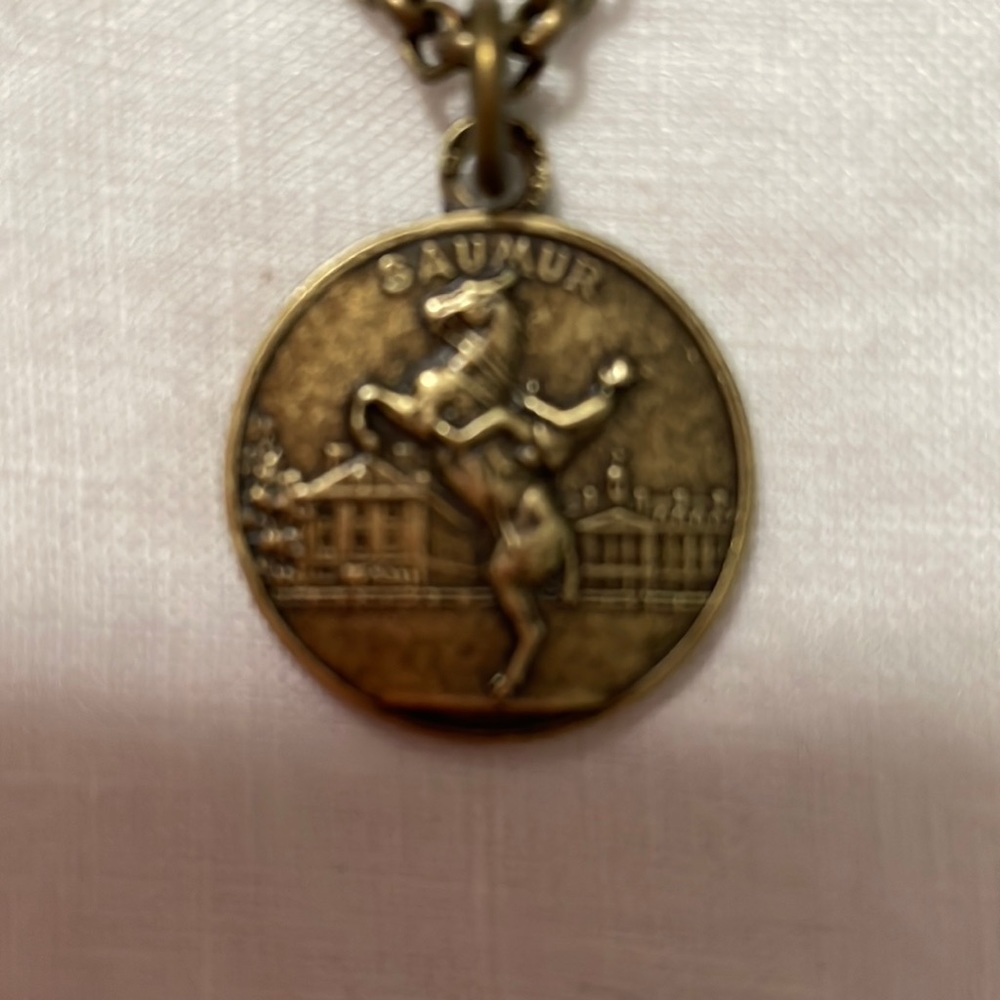 French Kande brass “SAUMUR” pendant necklace.